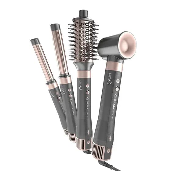 Secador e Modelador de Cabelo GAMA Itália UniQ Aura 4 em 1 1500W Cinza Rose 110V