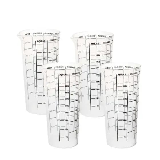 Kit 4 Copos Dosadores 500 Ml Com Bico Dosador
