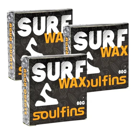 Kit 3 Parafinas Soulfins Surf Wax 80g Prancha de Surf Parafina - Testada e Aprovada