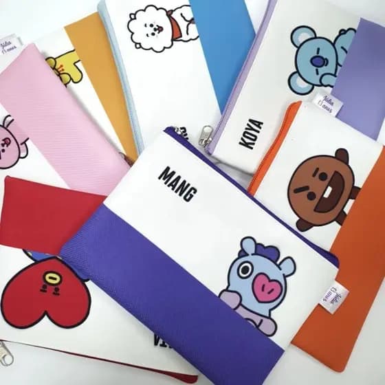 Kit 4x Necessaire Slim BTS BT21