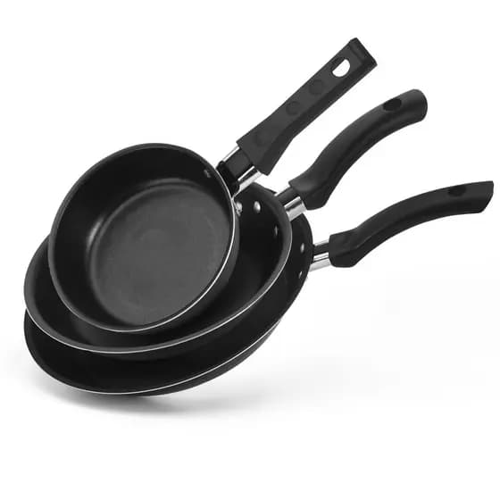 Kit Frigideiras Francesa 18 e 24 Frigideira Ovo 14 Antiaderente Preto Ou Cereja (vermelho) - Antiaderente