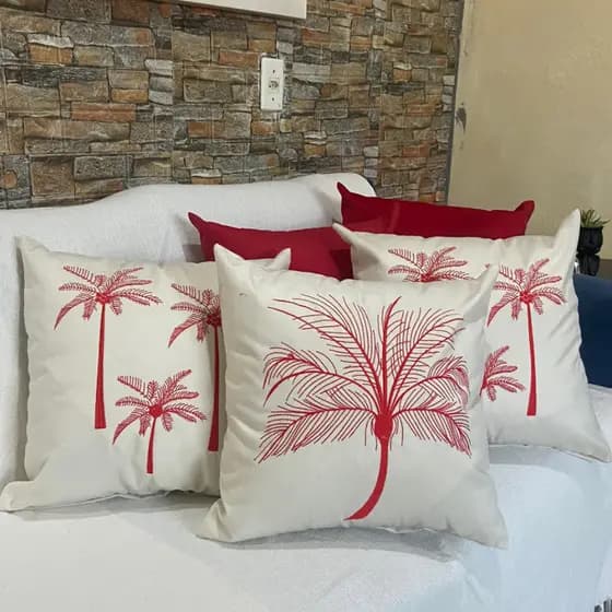 Kit de Capa de Almofada Bordada Suede Decorativa - Escolha Sua combinação