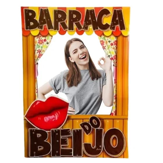 Barraca Do Beijo Fantasia Enfeite Festa Junina 70x50cm