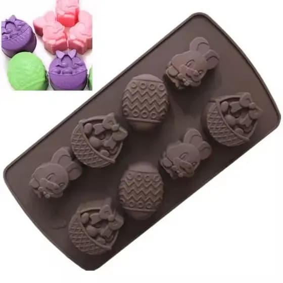 FORMA MOLDE SILICONE CHOCOLATE BOMBOM CESTA PASCOA COELHINHO
