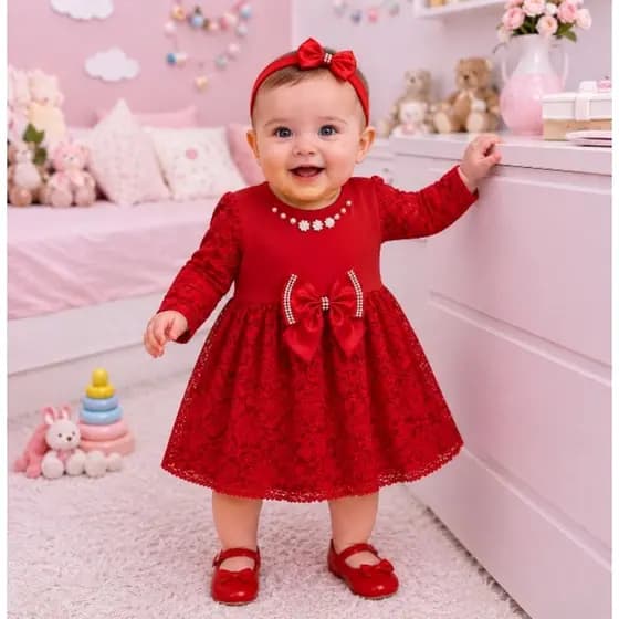 ✨ Vestido bebê Princesinha de Luxo