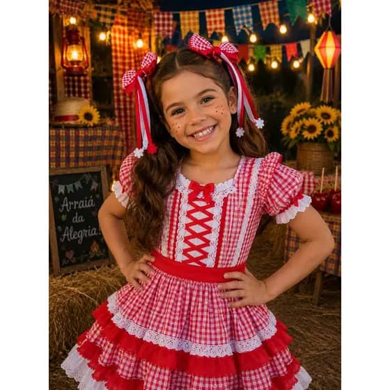 Laço junino, parzinho fita bico pato ,presilha de cabelo, grampos, moda infantil.