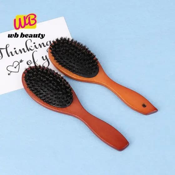 W-Beauty Escova De Cabelo De Cerdas De Javali Feminino Para Madeira Desembaraçar Alisador Hairb Acessórios De Barbeiro .