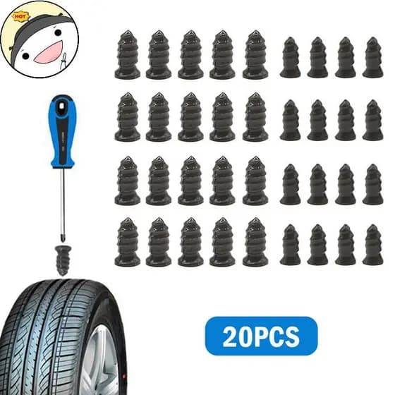Maud 20 Peças De Reparo De Pneus A Vácuo , Unhas De Borracha Universais Para Carro , Scooter , Bicicleta Sem Câmara De A