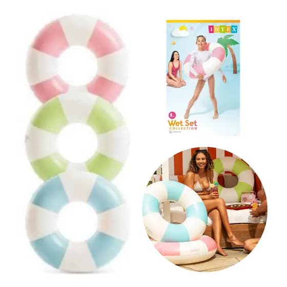 Boia Inflável Circular Listrada Francesa 91cm Intex 59271