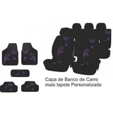 Capa Pra Carro e tapete Bordado Borboleta