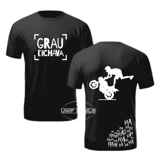 Camisa Grau 244 Dichava Haha Rua Motoqueiro Moto Conforto