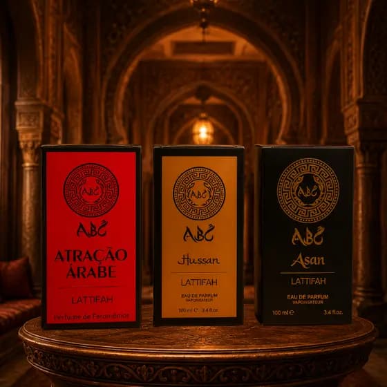 Kit 3 Perfumes Masculinos Árabes Asan + Hussan + Atração 100ml Aroma Marcante Elegante Longa Duração
