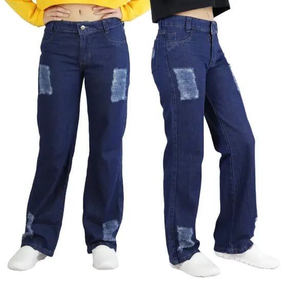 Calça Jeans Wide Leg Juvenil 10 a 16 anos