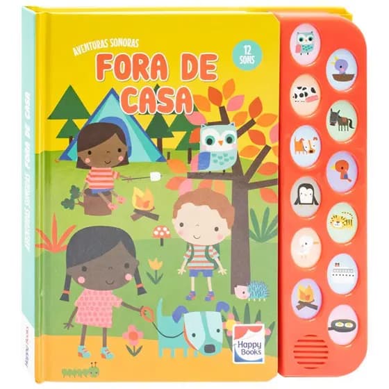 Livro Infantil Sonoro com 12 Sons Coleção Aventuras Sonoras Didático Educativo