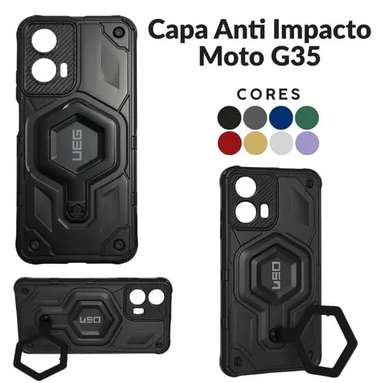 Capa Capinha Anti Impacto Moto G35 Com Suporte Anel 360° - Case Armadura