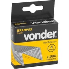 Grampo reto de 8mm espessura 1,2 mm cx 1.000 para grampeador VONDER PLUS