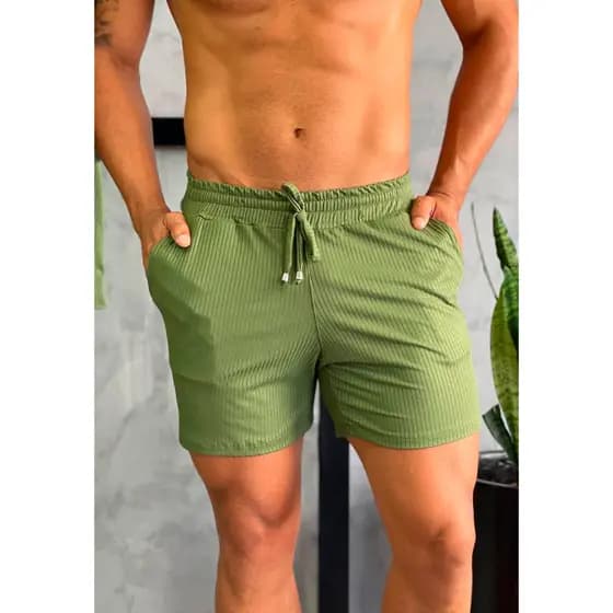 Short Masculino Mauricinho Bermuda Homem Moda Praia Verão Liso Academia Básico Promoção