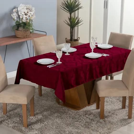 Toalha de Mesa Jacquard Quadrada 1,40 m x 1,40 m para 4 Lugares