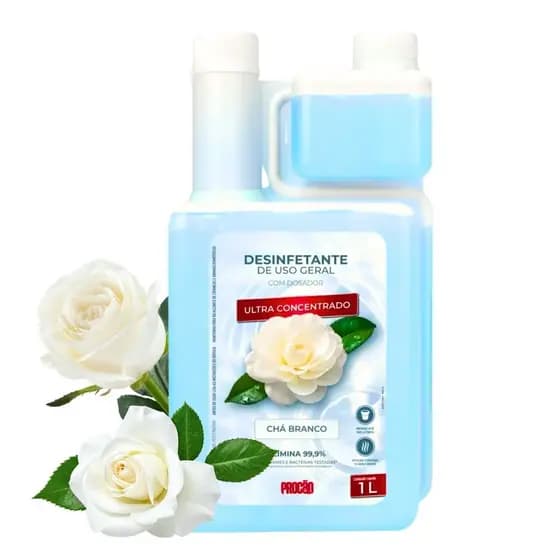Desinfetante ULTRA Concentrado Chá Branco 1L Com Dosador.