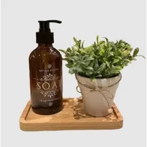 Porta Sabonete Líquido Vidro Âmbar ou Cristal com Pump Preto - 250ml