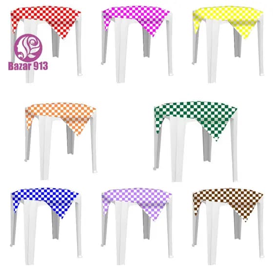 Kit 10 Toalha De Mesa Xadrez Plástica 70x70cm Festa Junina Cobre Mancha Aniversário Festa