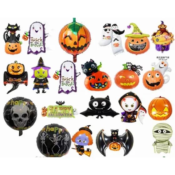 Kit 10 Balões Metalizado Halloween Decoração Modelo Aleatório