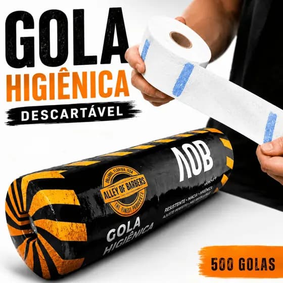 Kit 500 Golas Higiênicas Descartáveis Alley of Barbers | 5 Rolos Profissional Barbearia Cola Forte