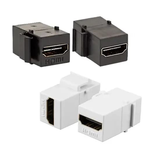 Tomada Keystone Emenda HDMI 1.4 e 2.0 - Full HD e 4K UHD - Branco ou Preto para Caixa de embutir T4