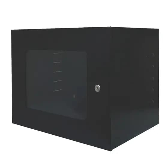 Mini Rack Interno 19" - Max Eletron 8U 350mm Porta Acrílica Parede DVR Rede Armário CFTV Segurança