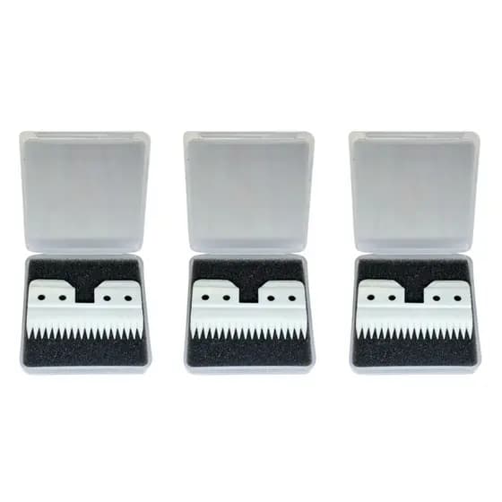 Kit 3 Lâminas Cerâmicas 18 Dentes Compatível Oster Andis Wahl 3F 4F 7F 10 Para Tosa Pet