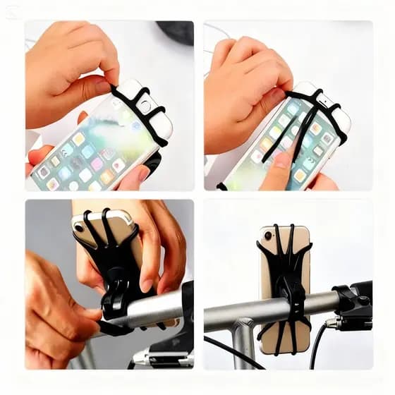 Suporte De Moto E Bike De Silicone 360 Universal Pra Celular