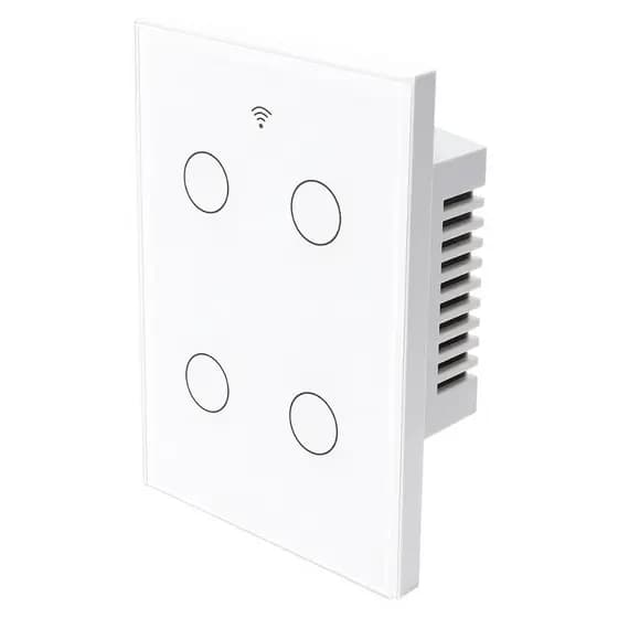 Interruptor Inteligente Com 4 Botões Touch Coibeu Wi-Fi Comando de Voz