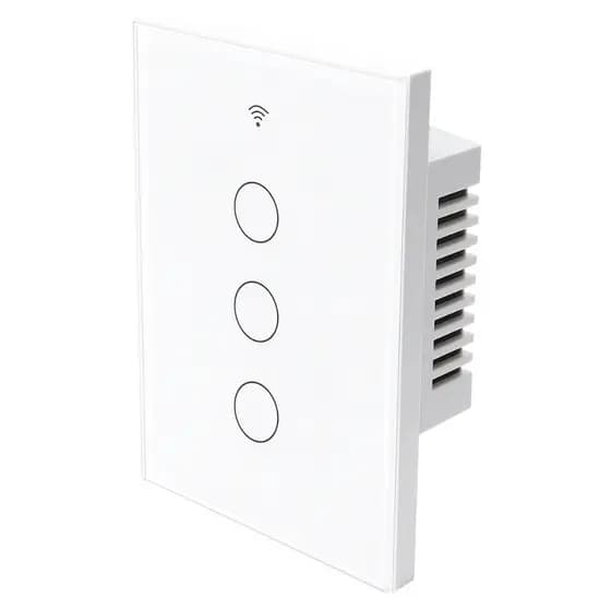 Interruptor Inteligente Com 3 Botões Touch Coibeu Wi-Fi Comando de Voz