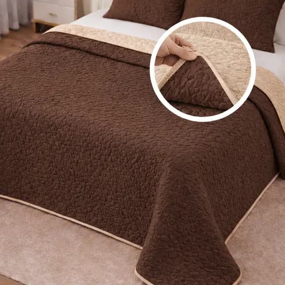 Cobre Leito Matelado 3 Pcs Ultrassônico Dupla Face 100% Poliéster