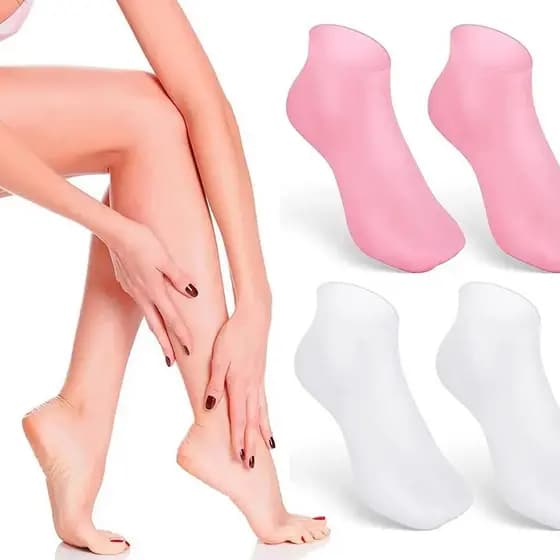 1 Par De Meias De Silicone Para Cuidados Com Os Pés Calcanhar Em Gel Hidratante Anti-----6831