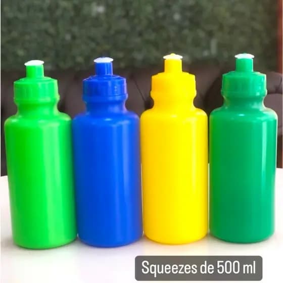 kit c/100 Garrafinhas de Agua Escolar Academia Squeeze Esportiva 500ml Bico Silicone