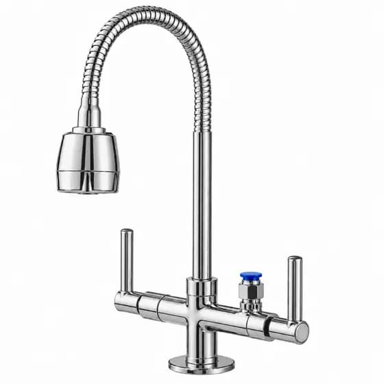 Torneira Gourmet Sem Filtro Bancada Parede Tubo Gourmet Inox Flexível Com Bico Máquina de Lavar Conexão Para Purificador