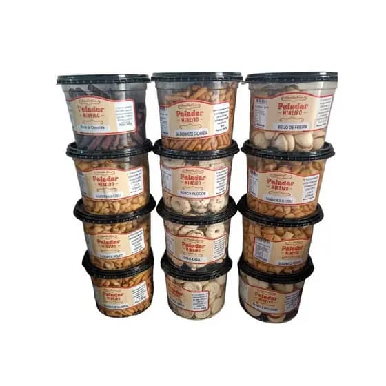 Kit misto 06 Biscoitos Amanteigados 400g + 06 Biscoito Petiscos Salgados 300g - Paladar de Minas