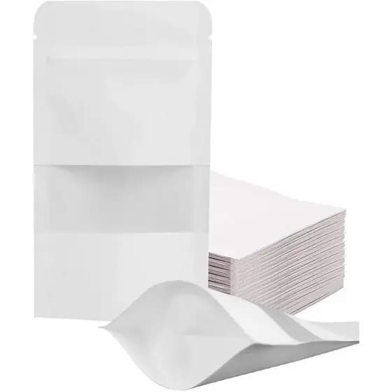 Saco Stand up Pouch Zip Lock Plastico 12x20cm 50un Branco