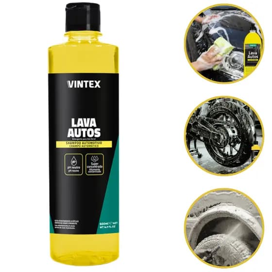 Lava Autos Shampoo Automotivo 500ml Ph Neutro Vintex Brilho, Limpeza, Proteção - Vonixx