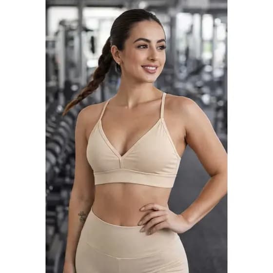 Top Fitness de Academia em Poliamida Forrado Virginia