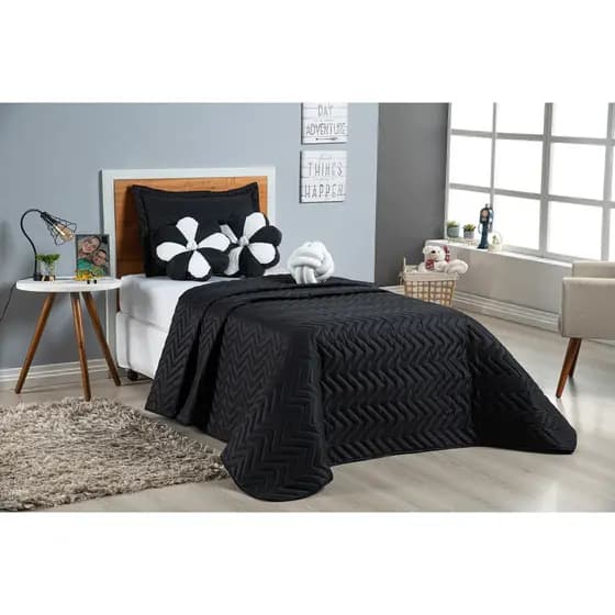 Kit Cobre Leito Solteiro 2,20x1,60 Mais Um Porta Travesseiro Mais Duas Almofadas Flor Premium Mais Nozinho Luxo Branco
