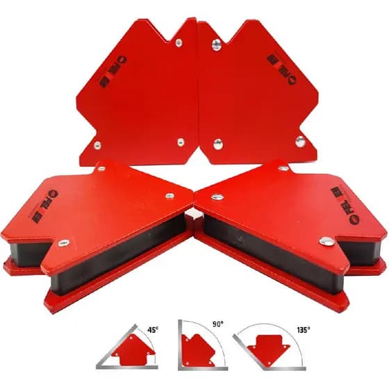 Kit 4 Esquadros Magnético Angular Imã Para Solda/Montagem/Marcação 12Kg Serralheiro