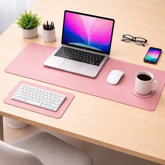 KIT Mouse Pad Desk Pad Couro Antiderrapante Tapete Mesa Gamer Setup Trabalho Estudo Protetor Mesa