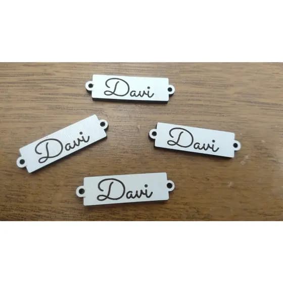 50 Tags com nome em Mdf Branco 4cm