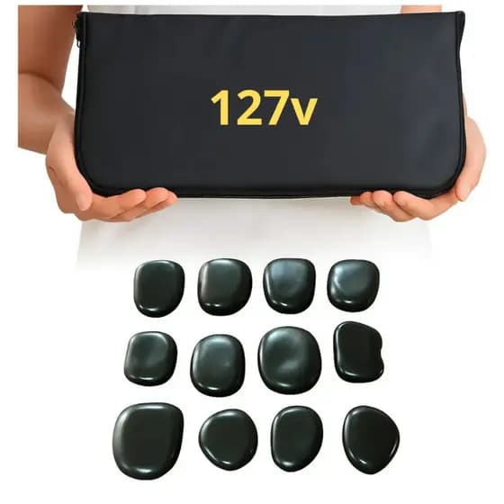 Kit Bolsa Térmica 127v ou 220v + Pedra Quente Vulcânica Massagem | Controle de temperatura