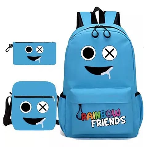 Rainbow Friends Jogo Mochila Original Estudante Mochila Pen Bag Três Peças Conjunto Novo