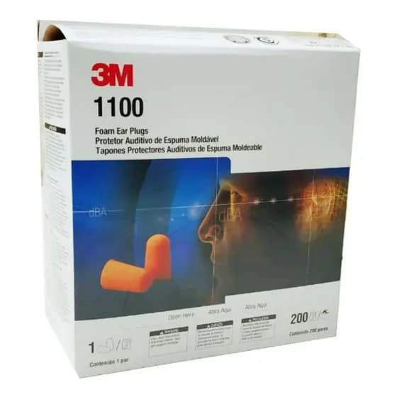 Caixa 200 Protetor Auditivo Plug Espuma Auricular 1100 3m