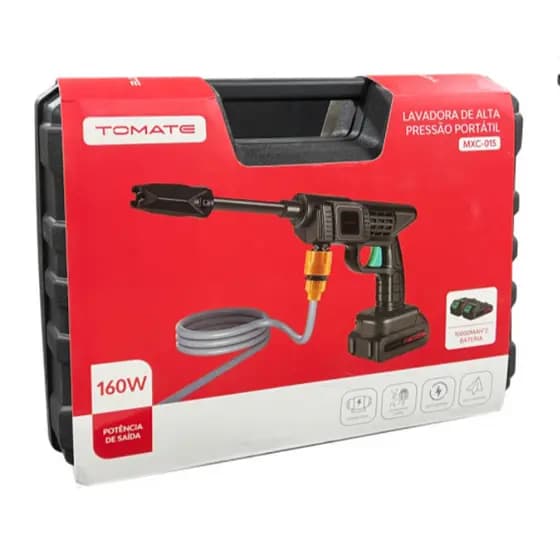 Lavadora De Pressão K Turbo Portátil 2 Bateria 10000mah 21v 160W TOMATE MXC-015