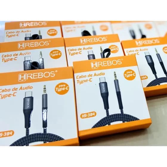 Cabo Auxiliar de Audio Tipo C Para P2 Hrebos 1m HS-384
